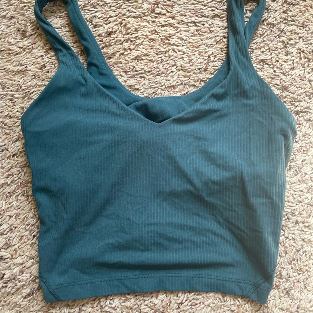 Emerald Green Ribbed Align Lululemon Tank Top